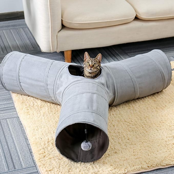 PAWZ Road Cat Tunnel Collapsible 3 Way Cat Play Tube 10.5 Inches in Diameter