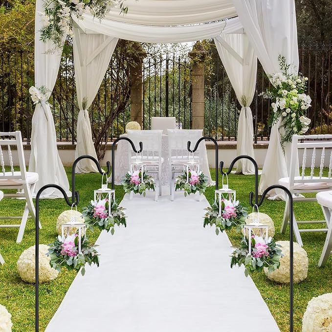 2 Pcs 24 Inch Shepherds Hook for Outdoor Adjustable Bird Feeder Pole Metal Steel Shepard Hooks for Hummingbird Stand Feeder Pole for Garden Plant, Lantern, Hanging Wedding Decor