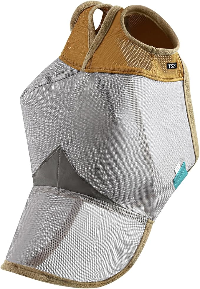 Fly Masks for Horses, 70% Uv-Block, Breathable Fly Mask for Equines, Durable, Comfortable Fit for All-Day Protection, Horse Size (Horse Fly Mask, with Nose)