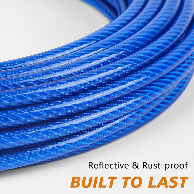 XiaZ 70ft Tie Out Cable for Dogs, Dog Leads for Yard Chew Proof, Heavy Duty Dog Tie Out Cable for Large Dogs Up to 250lbs,Durable Pet Runner Tether Line for Outdoor,Yard