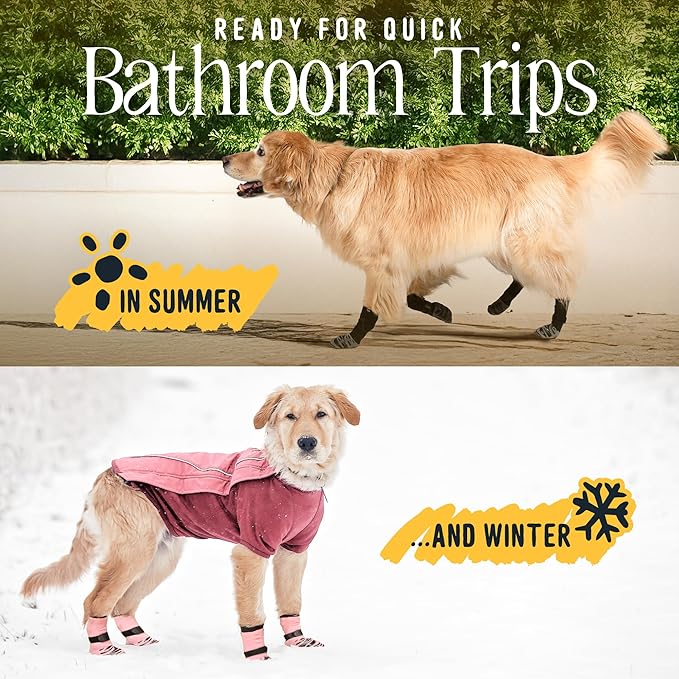 DOK TigerToes Premium Non-Slip Dog Socks for Hardwood Floors - Extra-Thick Grip That Works Even When Twisted - Prevents Licking, Slipping, and Great for Dog Paw Protection (XXL, Cool Caramel)