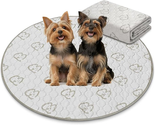 FXW Washable Pee Pads for Dogs, Puppy Pads with Super Absorbent, Specifically Designed for Whelping Box, 36" Round, Khaki, 1 Pack
