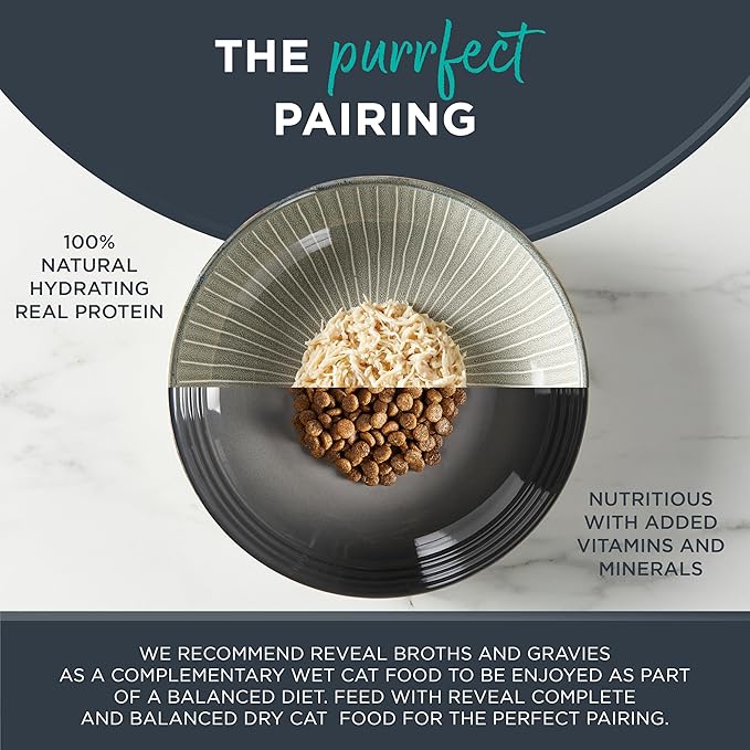 Reveal Natural Wet Canned Cat Food, Limited Ingredient, Grain-Free, Protein with No Artificial Additives, Fish Variety in Broth (12 x 2.47 oz Cans)