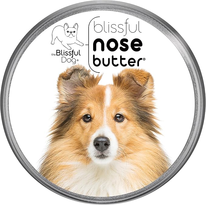 The Blissful Dog Shetland Sheepdog Nose Butter for Dry, Cracked Skin, Lick-Safe Dog Nose Balm with Moisturizing Shea Butter, Almond, Olive, and Essential Oils, Pet Supplies, Uncented, 8 oz.