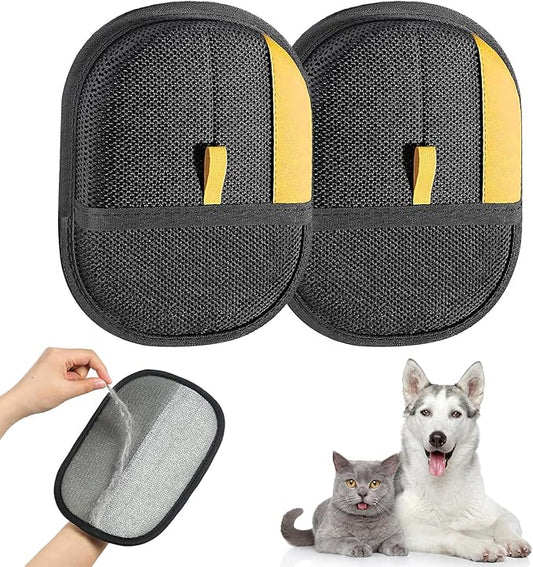 Pet Hair Remover Gloves for Cats & Dogs, 2025 Upgraded Electrostatic Grooming Gloves – Reusable Pet Hair Remover Tool for Couch Carpet Car Seat & Clothing, Easy to Clean (2Pcs)