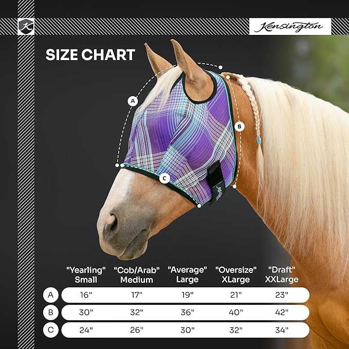 Kensington Fly Mask w/Web Trim Dual Ear Opening & Forelock Freedom Size: L-Avg Color: 165 - Merlot