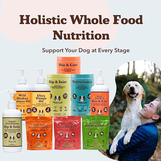 Natural Dog Company Liquid Glucosamine for Dogs, Hip & Joint Oil, Extra Strength Cartilage, Joint Supplement for Dogs, Helps Mobility, Eases Occasional Stiffness, Glucosamine Chondroitin, 32 oz.