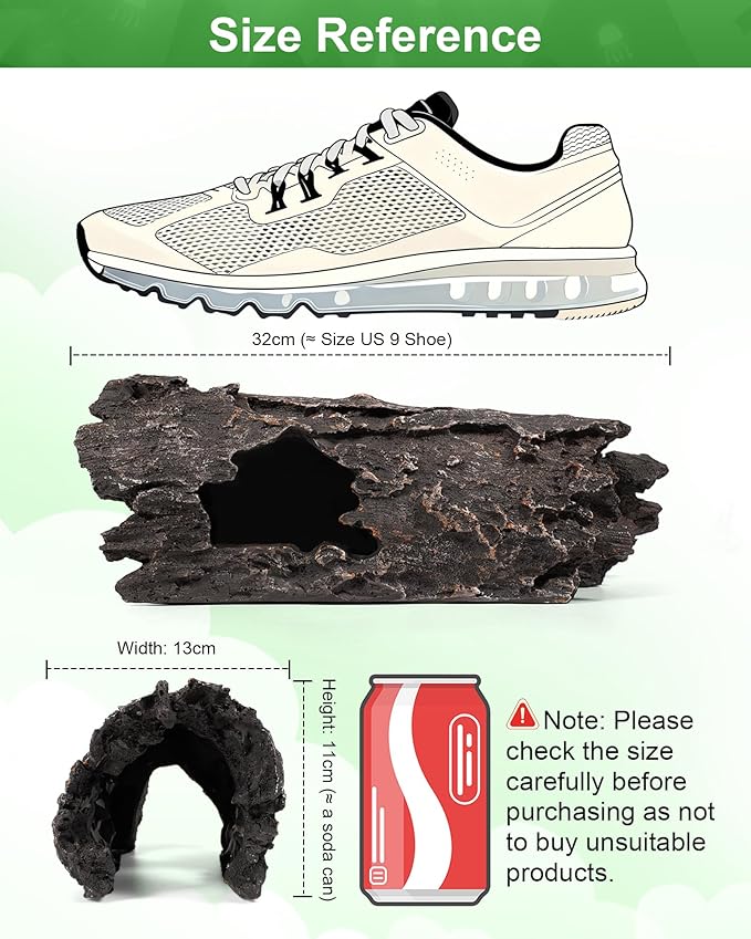 TRUVIC Fish Tank Decorations - Aquarium Large Cave Decor, Resin Hollow Tree Trunk Reptile Hide & Betta Log Hideout for 55 Gallon Tank, Fish Accessories Shelter Cave