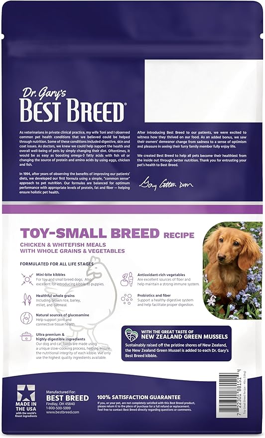 Best Breed Dr. Gary's Small Breed Recipe Made in USA [Natural Dry Dog Food for All Breeds and Sizes] - 4lbs, Dark Brown (7-22301-88151-4)
