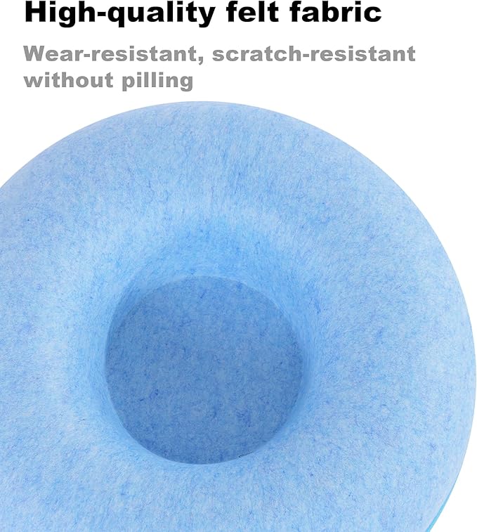 Large Cat Tunnel Bed for Indoor Cats with 3 Toys, Scratch Resistant Donut Cat Bed, Up to 30 Lbs (L 24x24x11, Blue)