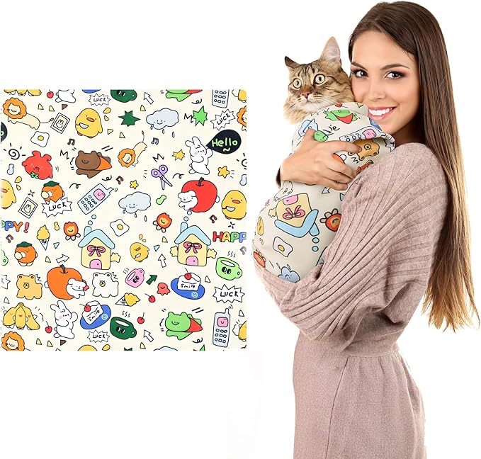 Cat Grooming Wrap, Cat Grooming Supplies for Cutting Nails, Cat Restraint for Nail Clipping to Anti-Scratch/Runaway/Bitten, Cat Swaddle Wrap for Calming & Holding Cat (XL (Within 18lbs))