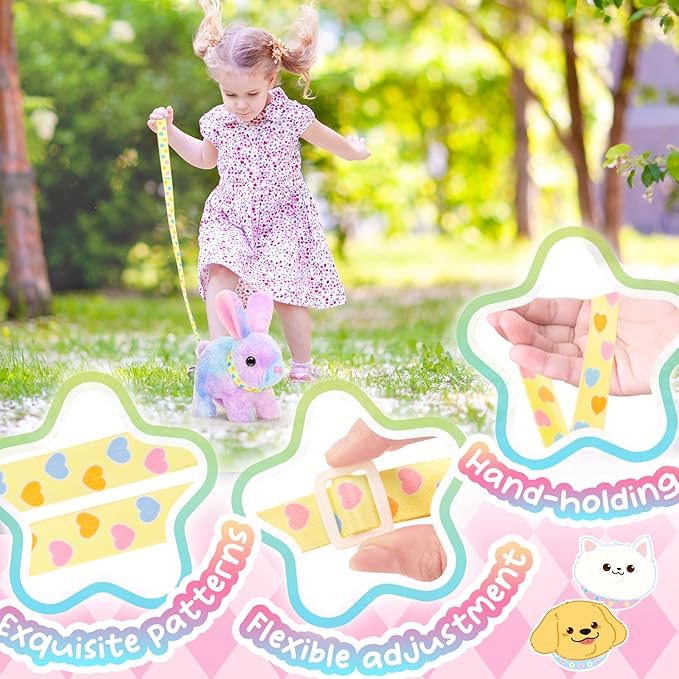 Tagitary Plush Toys Hopping Easter Stuffed Bunny with Sounds,Wiggling Ears,Jumping,Twitching Mouth and Nose,Easter Basket Stuffer Decor School Prize Birthday Gift for Kids