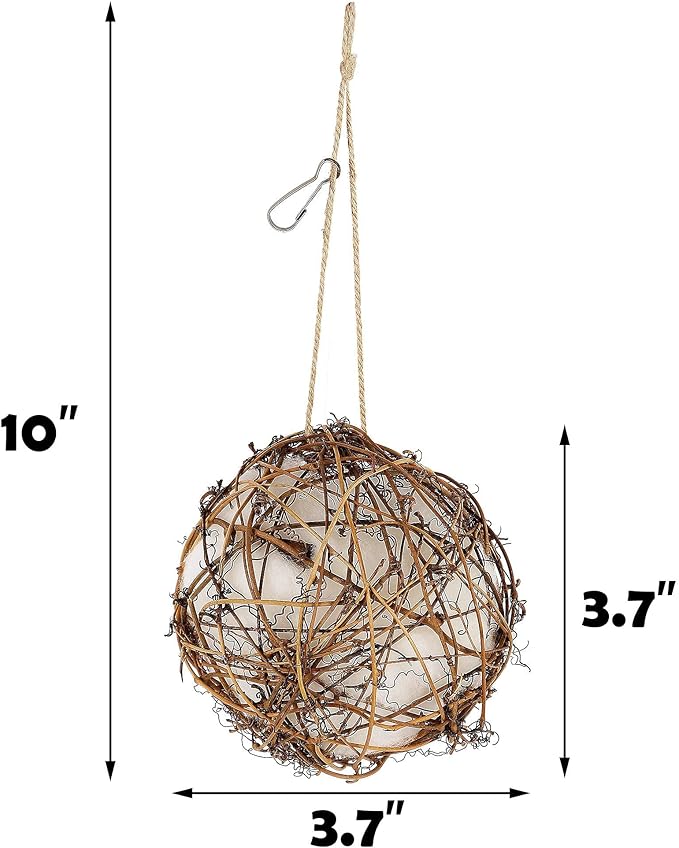 winemana Set of 3 Globe Hummingbird Nesters, Full of Bird Nesting Materials, Design for Bird Lovers, Idea Bird Gifts in Outdoor Indoor Patio Garden