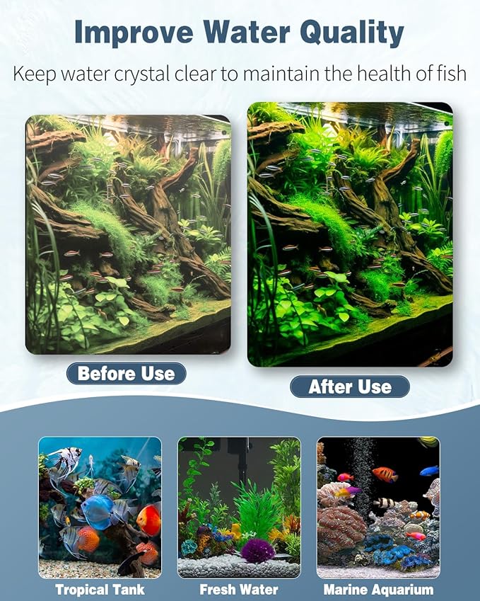 Pawfly 2 Pack Aquarium Filter Sponge Pad Hydroponics Black Foam Floss for Water Filtration, Aquarium Filter Media Pad for Fish Tank Filters, 7.4" L x 4.7" W