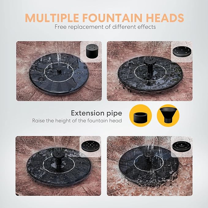 VIVOHOME Polyresin Antique Outdoor Bronze Garden Bird Bath and Solar Powered Round Pond Fountain Combo Set