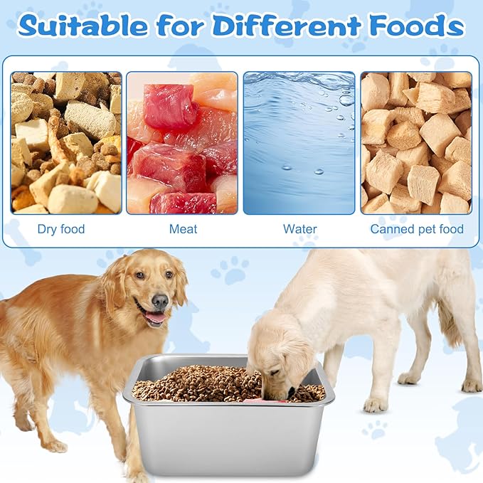 YUEPET 4 Gallons Stainless Steel Dog Water Bowls, Extra Large Metal Dog Food and Water Bowls Large Capacity Pet Water Bowls for Indoor and Outdoor Extra Large Dogs