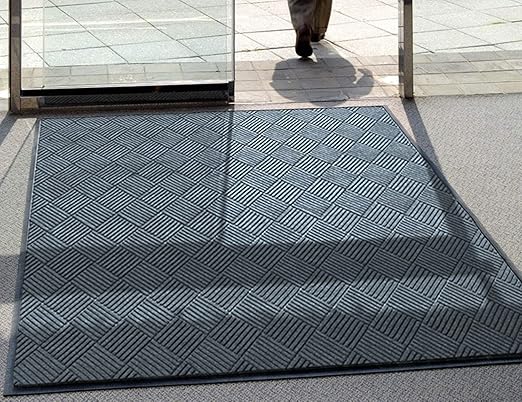 M+A Matting WaterHog Diamond | Commercial-Grade Entrance Mat with Rubber Border – Indoor/Outdoor, Quick Drying, Stain Resistant Door Mat (Bluestone, 3' x 4')