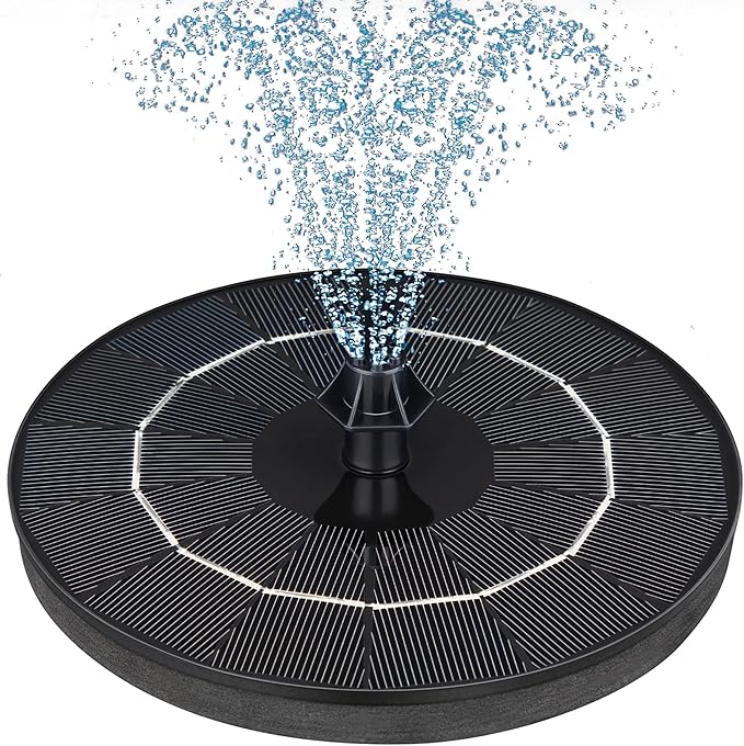 Mademax Upgraded Solar Fountain with 4 Easy Install Nozzle and Fixer, Solar Powered Fountain Pump for Bird Bath, Garden, Pond, Pool, Fish Tank, Outdoor