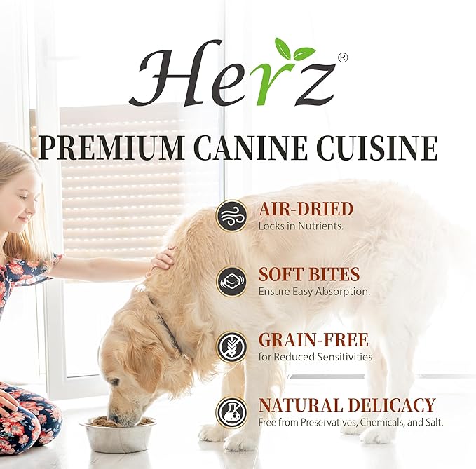Herz Air-Dried Dog Food Lamb & Duck Liver Recipe 1 lb, All-Natural, High-Protein, Grain-Free, Limited Ingredients, Complete & Balanced, Premium Canine Cuisine