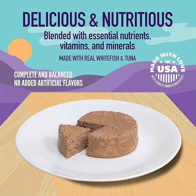 A Strong Heart Canned Wet Cat Food, Whitefish & Tuna Dinner Paté - 5.5 oz Cans (Pack of 24), Made in The USA with Real Ocean Whitefish & Tuna