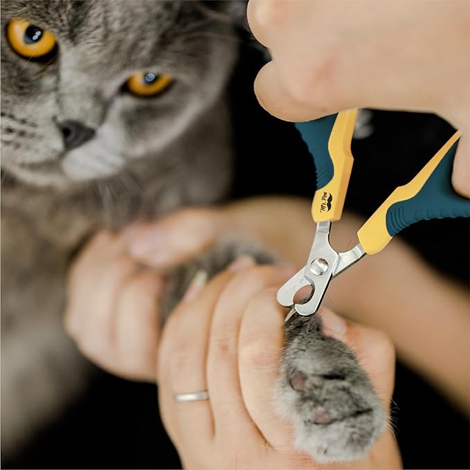Mr. Pen Cat Nail Trimmer - Yellow & Gray Cat Claw Clippers for Pets & Kittens