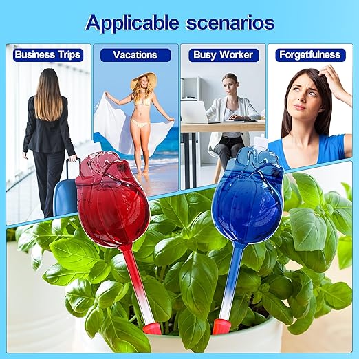 Large Plant Watering Globes Top Fill,4pcs Non Clogging Self Watering Globes,Self Watering Planter Insert with Watering Spikes,Plant Watering Devices,Glass Water Bulbs for Indoor&Outdoor Plants