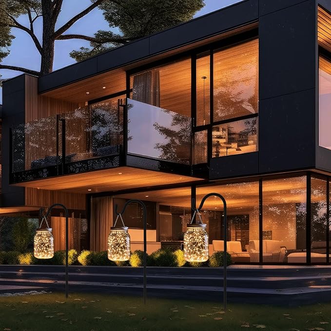 6 Pcs 24 Inch Shepherds Hook for Outdoor Adjustable Bird Feeder Pole Metal Steel Shepard Hooks for Hummingbird Stand Feeder Pole for Garden Plant, Lantern, Hanging Wedding Decor