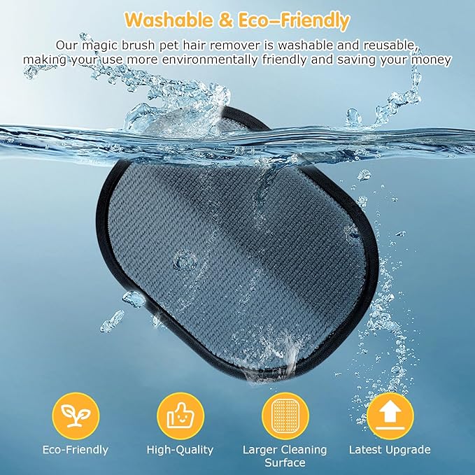 Pet Hair Removal Glove,Reusable Magic Brush Pet Hair Remover Tool for Cats & Dogs,Newly Upgraded Pet Grooming Gloves for Laundry, Carpet, Couch,Car Seat (Green)