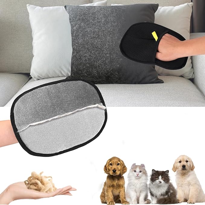 Yomi Pet Hair Remover Glove, Cat Grooming Gloves, Reusable Static Removal Glove for Pet Hair, Versatile Dog Grooming Gloves for Couch, Furniture, Carpet, Car Seat (1PCS)