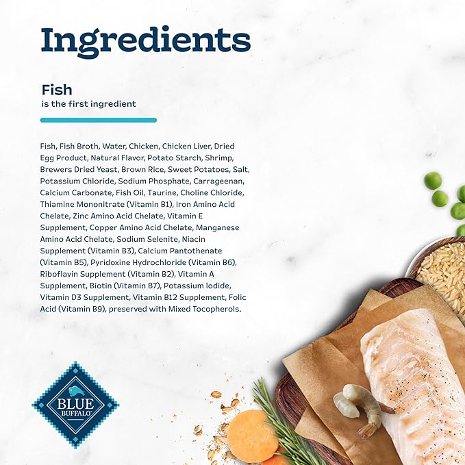 Blue Buffalo Tastefuls Flaked Wet Cat Food, Made with Natural Ingredients, Fish & Shrimp, 3-oz Cans (24 Count)