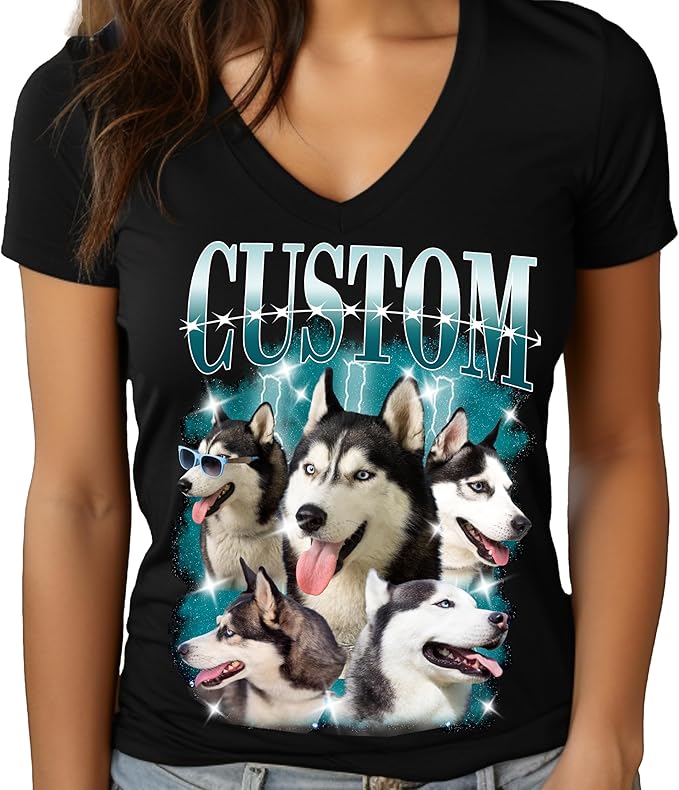 Custom Dog Mom Shirt for Women Pet Ears Sweatshirt with Name Unique Puppy Line Art Cute Dad Hoodie for DogDad Owner Lover