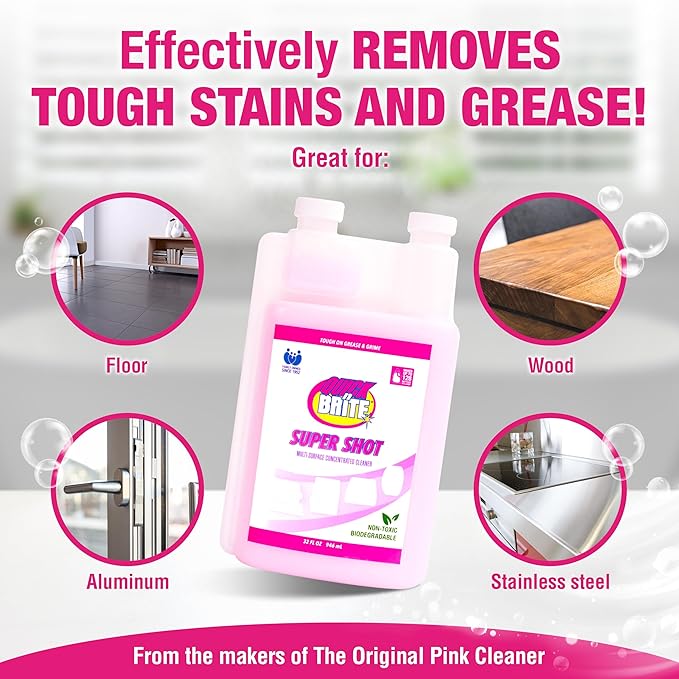 Quick N Brite Super Shot Liquid Cleaner, True All Purpose Cleaner, Concentrated, 32 oz
