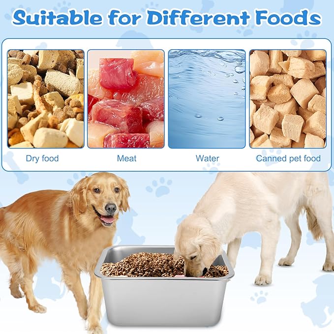 YUEPET 3 Gallons Stainless Steel Dog Water Bowls, Extra Large Metal Dog Food and Water Bowl Large Capacity Pet Water Bowl for Indoor and Outdoor Extra Large Dogs
