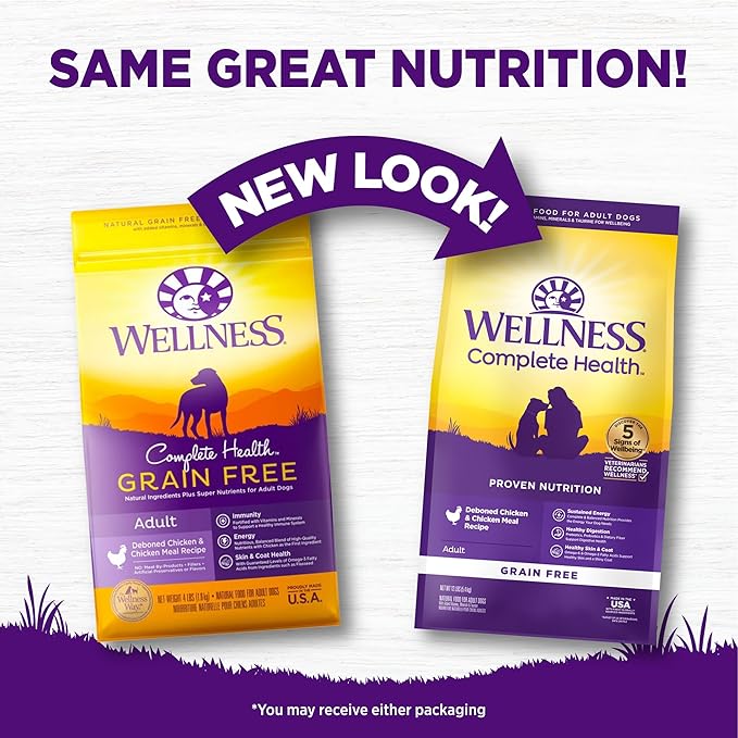 Wellness Natural Pet Food Complete Health Natural Grain Free Dry Dog Food, Chicken, 12-Pound Bag