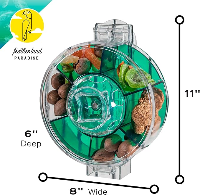 Featherland Paradise Creative Foraging Systems Foraging Wheel, Interactive Bird Cage Toy Feeder