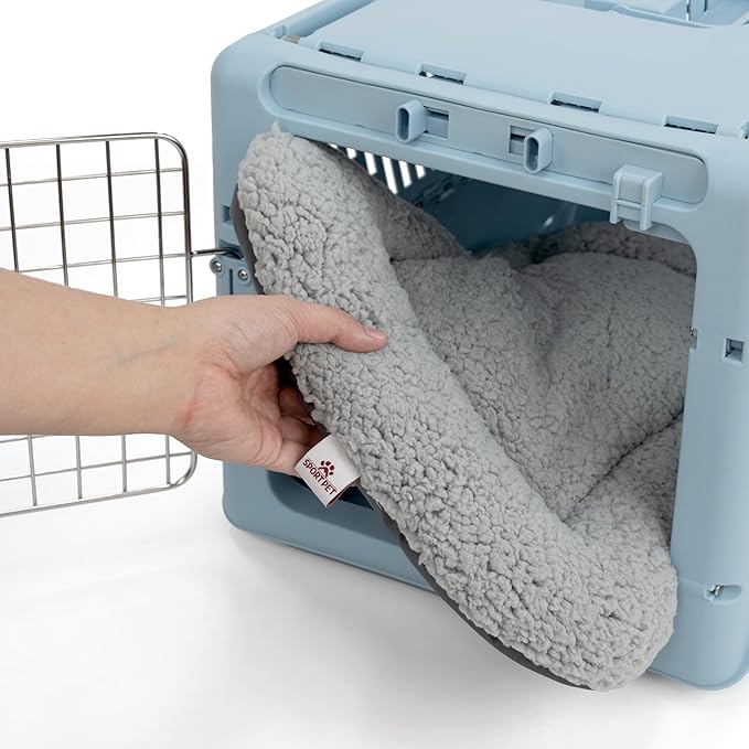 SportPet Designs Foldable Travel Cat Carrier - Front Door Plastic Collapsible Carrier Collection, Waterproof Bed (Pack of 2)