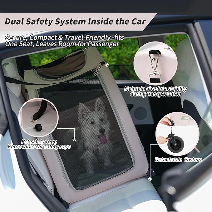 EchoSmile 4 Wheels Pet Stroller, Foldable Dog & Cat Stroller for All-Season, Lightweight Carrier with Storage Basket, Adjustable Handle, Removable Pad, Breathable Mesh, Up to 135 lbs, Pink