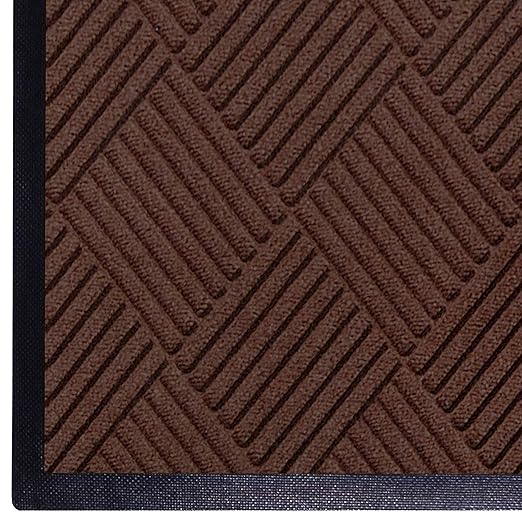 WaterHog Diamond | Commercial-Grade Entrance Mat with Rubber Border – Indoor/Outdoor, Quick Drying, Stain Resistant Door Mat (Dark Brown, 3' x 4')
