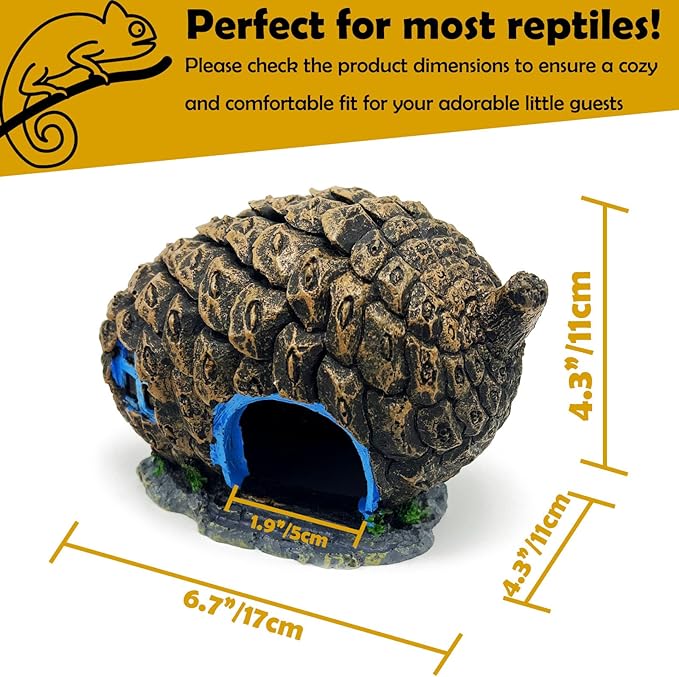 Bearded Dragon Reptile Hide Leopard Gecko Caves Pine Cone Lizard Hideout Tank Accessories Snake Décor Amphibian Habitat Tortoise Decoration