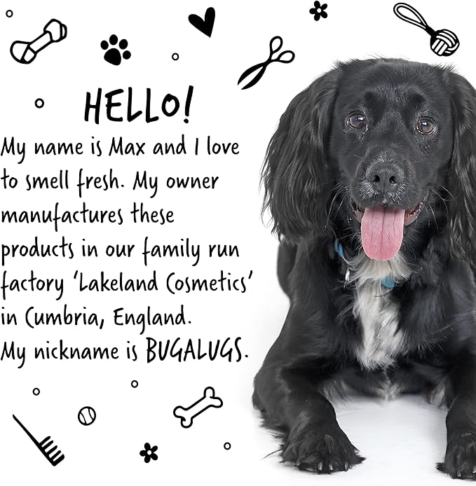 BUGALUGS Baby Fresh Dog Shampoo Dog Grooming Shampoo for Smelly Dogs with Baby Powder Scent (33.8 FL Oz, 1 Pack)