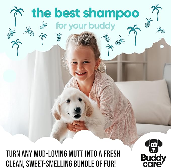 Tropical Dog Shampoo by Buddycare | Deep Cleansing Shampoo for Dogs | Tropical Scented | with Aloe Vera and Pro Vitamin B5 (33.8oz)