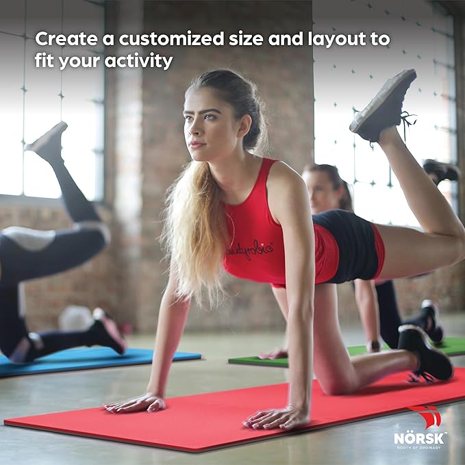 Norsk Reversible Kids Puzzle Play Mats 1/2" Thick EVA Interlocking Foam Tiles (Multicolor/Black 40 Tiles - 160 sq. Ft. 1/2" Thick)