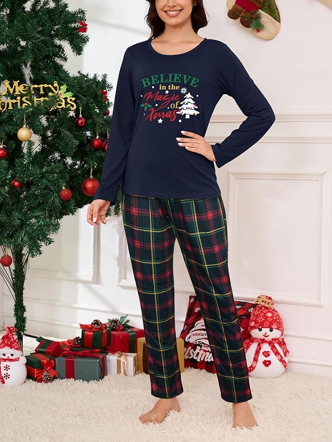 YIJIU Women's Sleepwear Long Sleeve Top and Pants Pajama Set Panda Print Nighty