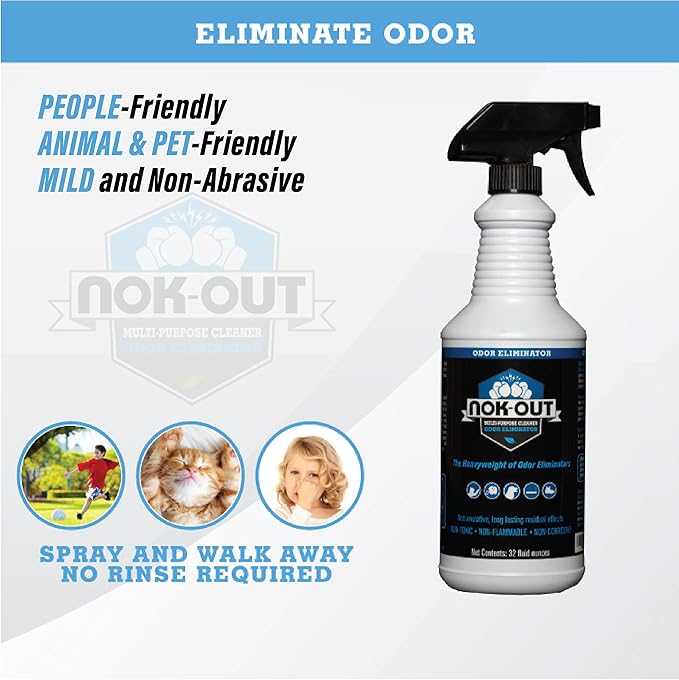 NOK OUT Odor Remover, Pet Deodorizer and Cleaning Spray, Made in the USA, 16 Fluid Ounce Spray