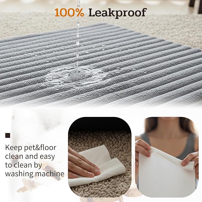 NWK Pack of 4 Fluffy Self Warming Cat Mat, Cat Blanket, Thermal Dog Mat, Washable, Non-Slip Bottom for Sofa & Crate & Kennel & Car Seat (Misty Gray, Small (19'' X 15'' X 0.7''))