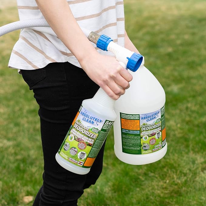 Amazing Outdoor Deodorizer odor eliminator Natural Enzyme Just Spray & Walk Away Grass, AstroTurf, Dog Runs, Patios, Decks, Fences & More Vet Approved - odor eliminator for strong odor