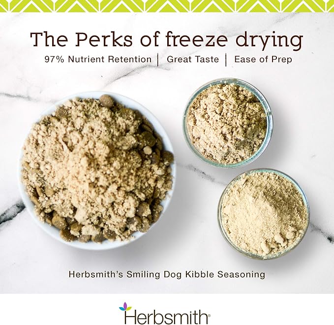 Herbsmith Kibble Seasoning – Freeze Dried Salmon – Dog Food Topper for Picky Eaters - 6.2 oz