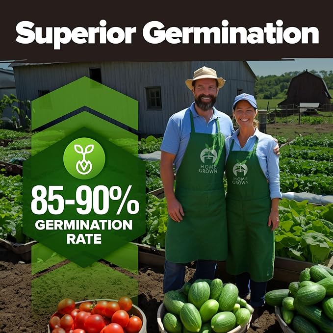 HOME GROWN 𝗨𝗦𝗔 𝗣𝗥𝗘𝗠𝗜𝗨𝗠 25 Heirloom Vegetable Seeds 12,000+ 𝗡𝗢𝗡-𝗚𝗠𝗢 Survival Garden Seeds Kit, High Germination Tomatoes Carrots Beans Kale Peppers, Giftable Indoor Outdoor Planting Set