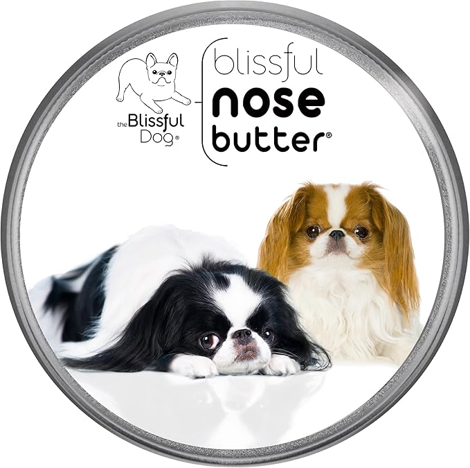 The Blissful Dog Japanese Chin Nose Butter for Dry, Cracked Skin, Lick-Safe Dog Nose Balm with Moisturizing Shea Butter, Almond, Olive, and Essential Oils, Pet Supplies, Uncented, 8 oz.