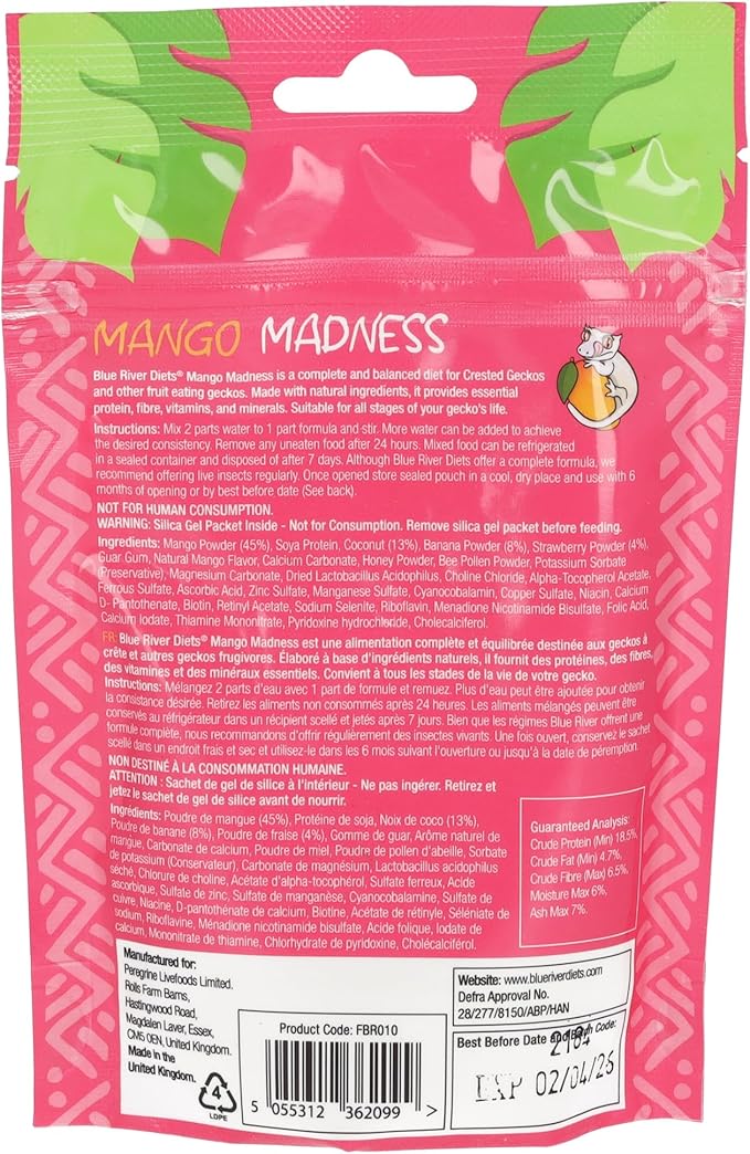 Crested Gecko Diet | Mango Madness | All Natural Low Fat Complete Gecko Food | 2.1oz